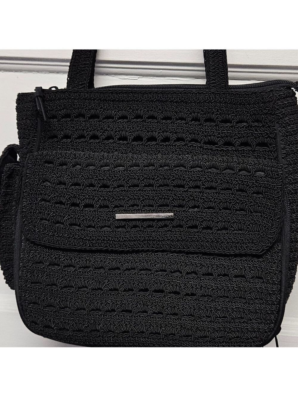 Frankie & Johnnie Black Crocheted Shoulder Bag
